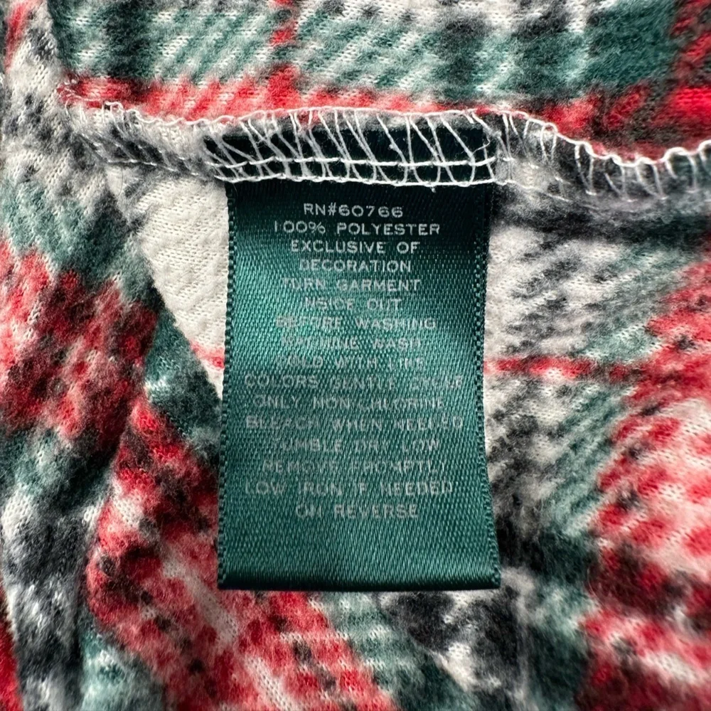 LAUREN Ralph LAUREN Red Green Navy Flannel Pajama Top Pocket Logo size Small - Picture 6 of 6